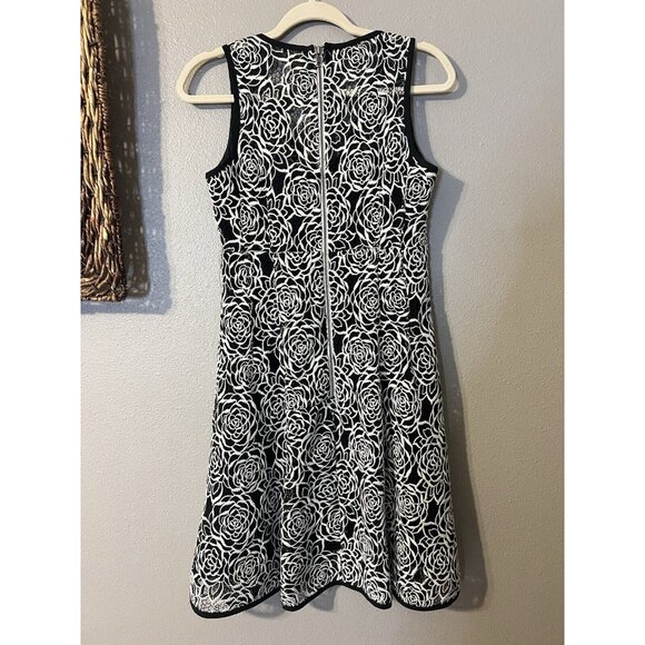 Nanette Lepore A Line Dress 4 Black Ivory Embroidered Lace Sleeveless Rich - Picture 11 of 11